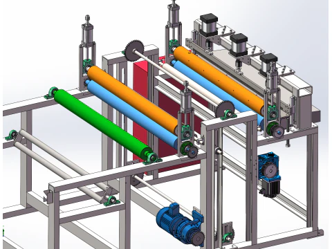 Roll fabric cutting machine SolidWorks 3D 3D Model