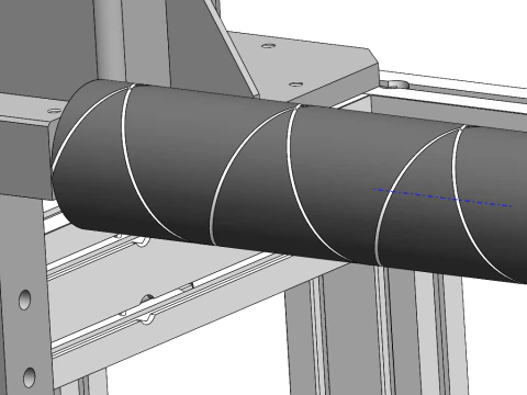 SolidWorks 3D Roll Conveyor 3D Model