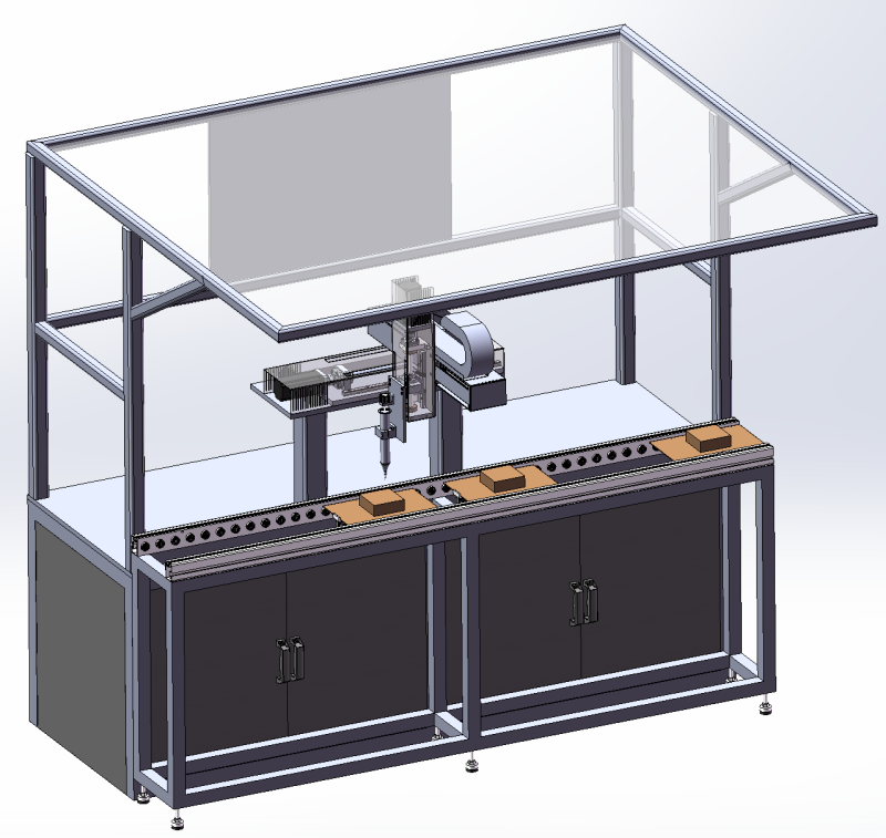 Drie-assige automatische doseermachine SolidWorks 3D 3D Model .c4d .max .obj .3ds .fbx .stl .blend