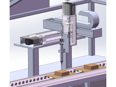 Drie-assige automatische doseermachine SolidWorks 3D 3D Model