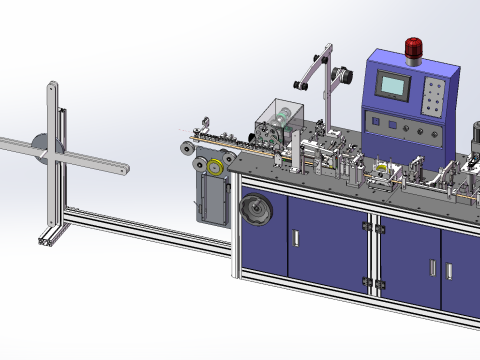 Linea di produzione di condensatori tre in uno SolidWorks 3D Modello 3D