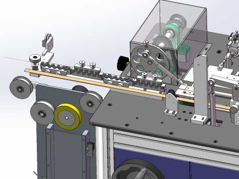 Linea di produzione di condensatori tre in uno SolidWorks 3D Modello 3D