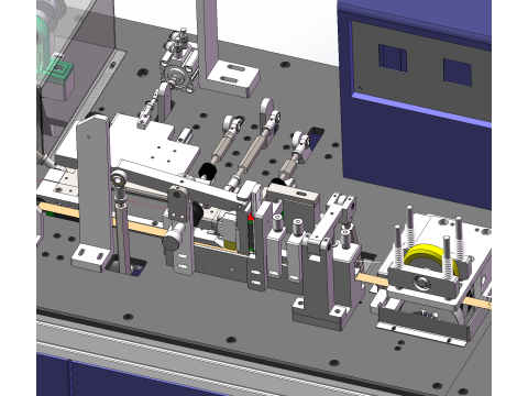 Linea di produzione di condensatori tre in uno SolidWorks 3D Modello 3D