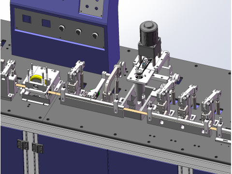 Linea di produzione di condensatori tre in uno SolidWorks 3D Modello 3D