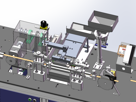 Linea di produzione di condensatori tre in uno SolidWorks 3D Modello 3D