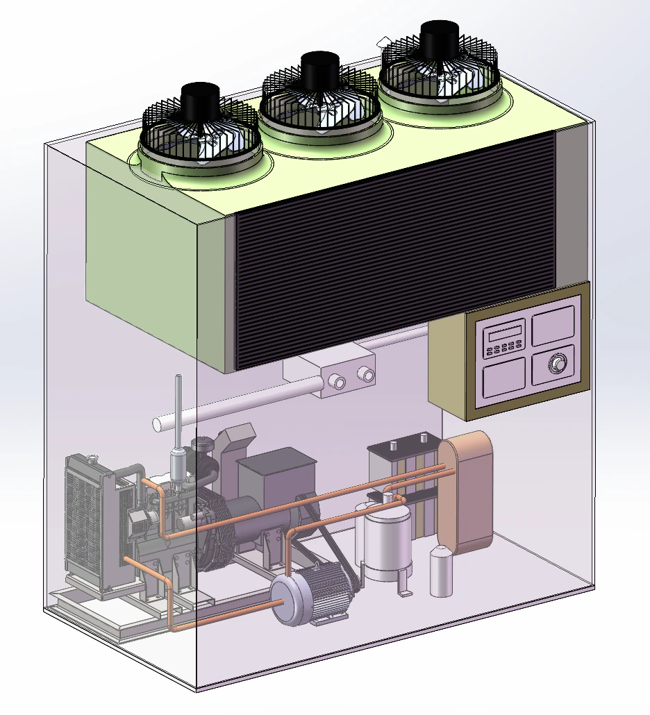 Heat pump system SolidWorks 3D 3D Model .c4d .max .obj .3ds .fbx .stl .blend 