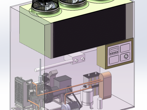 Isı pompası sistemi SolidWorks 3D 3D Model