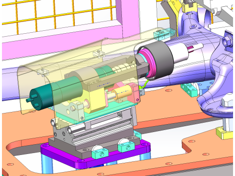 Peralatan otomasi pembersihan dan penyadapan benang mur SolidWorks 3D Model 3D