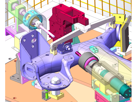 Peralatan otomasi pembersihan dan penyadapan benang mur SolidWorks 3D Model 3D
