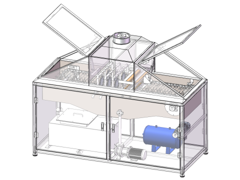 Chain plate spray cleaning machine SolidWorks 3D 3D Model