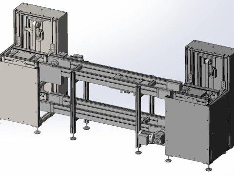 Transmisi rantai kecepatan ganda dengan pengangkatan di kedua sisi SolidWorks 3D Model 3D