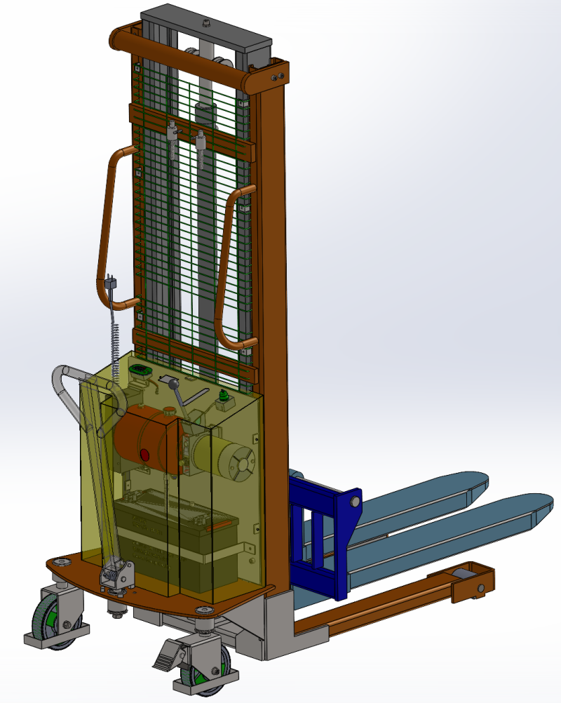 अर्ध स्वचालित स्टेकर ट्रक सॉलिडवर्क्स 3डी 3D मॉडल .c4d .max .obj .3ds .fbx .stl .blend