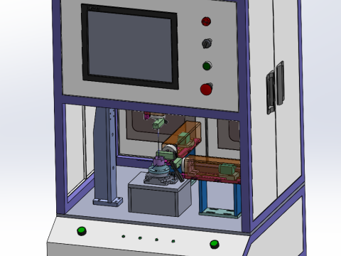 Одноточечная рабочая станция обнаружения корпуса двигателя SolidWorks 3D 3D Модель
