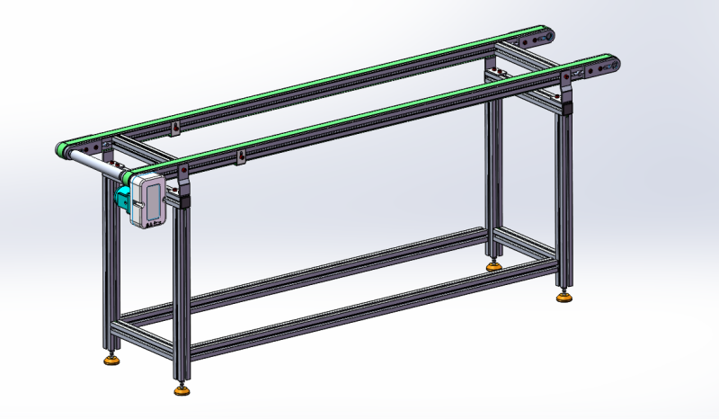 Zahnförmiger Synchronriemen, linke Antriebsriemenlinie SolidWorks 3D 3D Modell .c4d .max .obj .3ds .fbx .stl .blend 