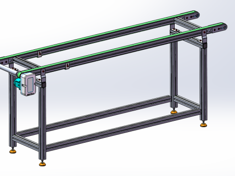 Tandvormige synchrone riem linker aandrijfriem lijn SolidWorks 3D 3D Model