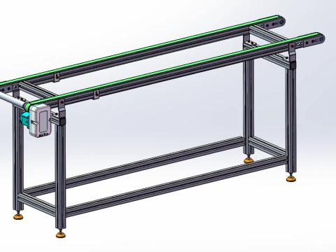 Correia s&iacute;ncrona em forma de dente linha de correia de transmiss&atilde;o esquerda SolidWorks Modelo 3D Modelo 3D