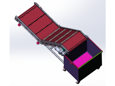 Convoyeur de levage à plaques à chaîne en forme de Z SolidWorks 3D Modèle 3D