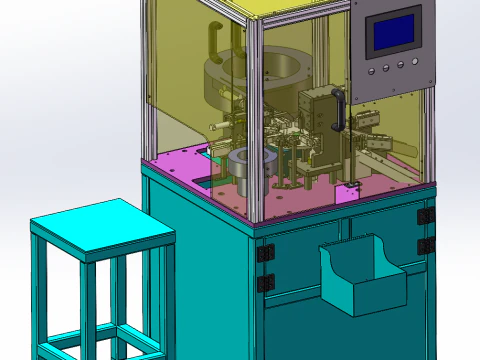 Клепальный станок с серебряным наконечником SolidWorks 3D 3D Модель