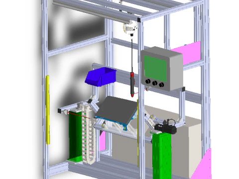 Estaci&oacute;n de trabajo de prueba y montaje de guanteras para autom&oacute;viles SolidWorks 3D Modelo 3D