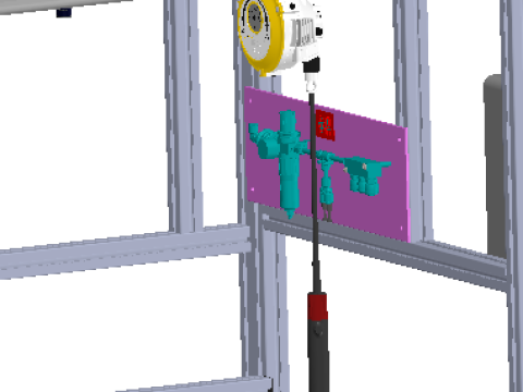 Assemblage- en testwerkstation voor handschoenenkastjes voor auto's SolidWorks 3D 3D Model