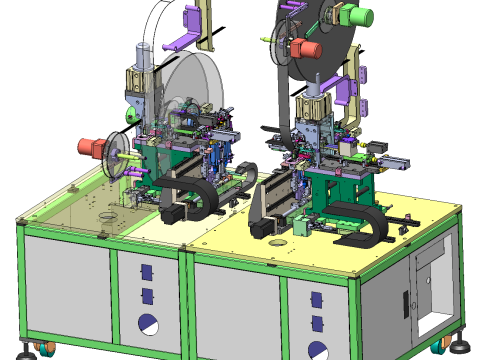 Peralatan produksi perakitan otomatisasi silinder SolidWorks 3D Model 3D