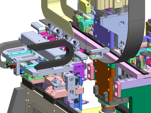 Peralatan produksi perakitan otomatisasi silinder SolidWorks 3D Model 3D