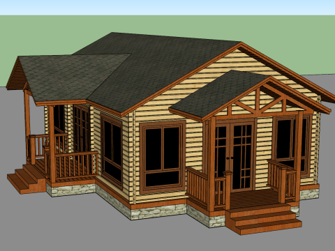 Ahşap ev SU modeli 3D Model