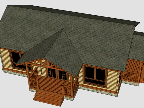 Wooden house SU model 3D Model