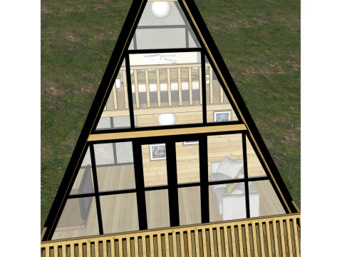 Triangle wooden house 3D Model
