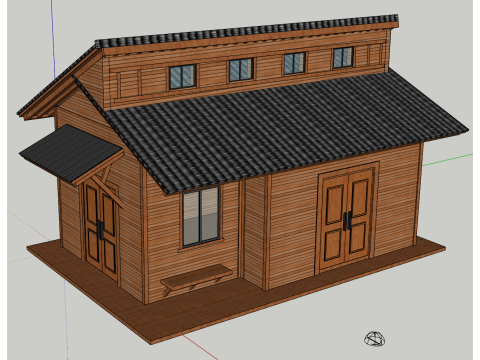 Maison en bois Modèle 3D