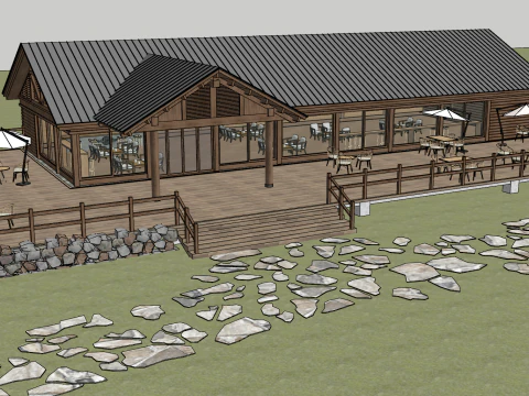 K&uuml;&ccedil;&uuml;k ahşap ev SU modeli 3D Model