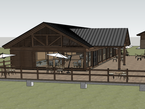 Klein houten huis SU-model 3D Model