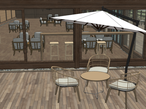 Klein houten huis SU-model 3D Model