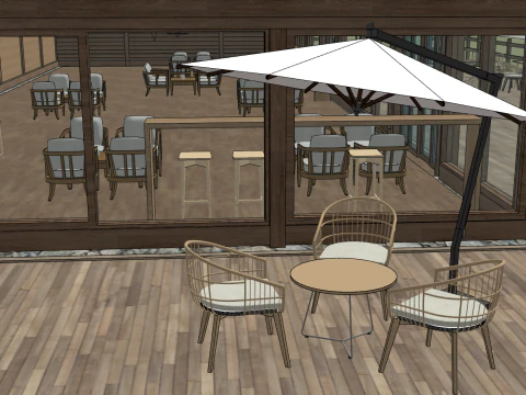 Small wooden house SU model 3D Model