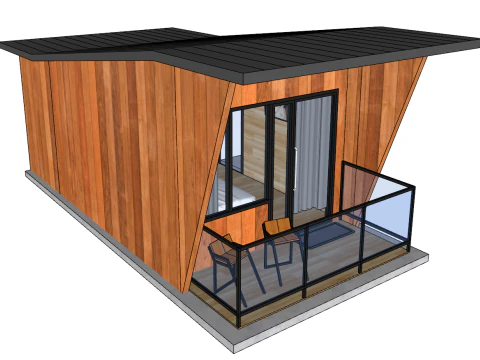 목조 주택 홈스테이 작은 빌라 3D 모델