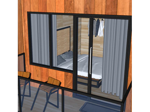 Wooden house homestay small villa 3D Model