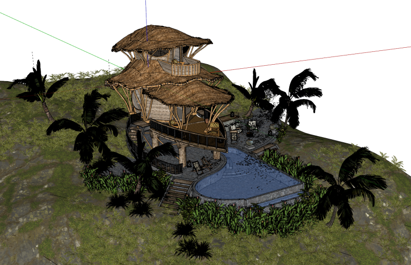 Скандинавська дерев'яна модель SU 3D Модель .c4d .max .obj .3ds .fbx .stl .blend 