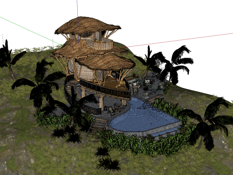 Homestay de madeira nórdica modelo SU Modelo 3D