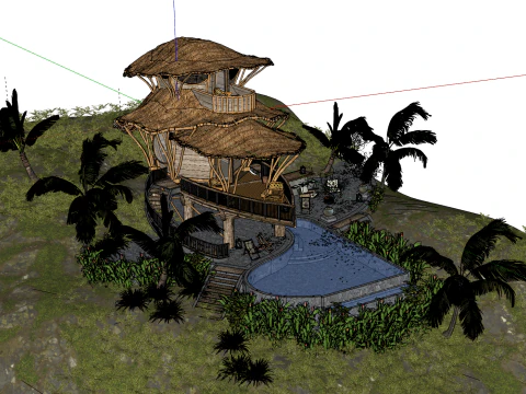 नॉर्डिक लकड़ी का होमस्टे एसयू मॉडल 3D मॉडल