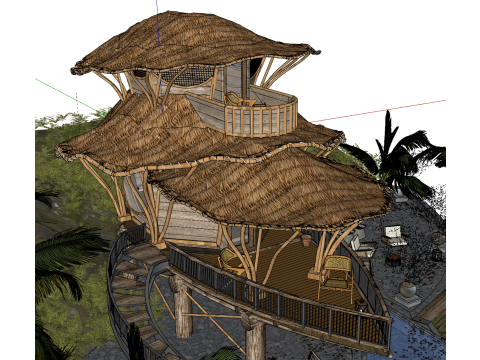 Скандинавська дерев'яна модель SU 3D Модель