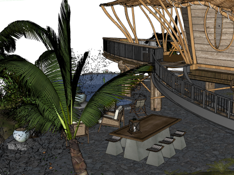 Скандинавська дерев'яна модель SU 3D Модель