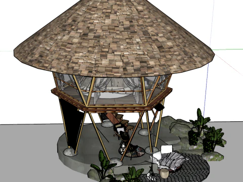 Southeast Asian Hotel Homestay SU Model 3D Model