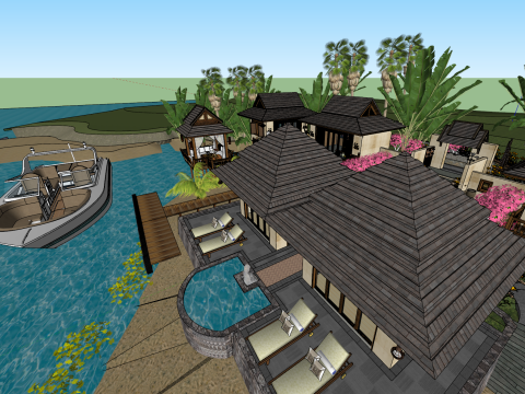 Southeast Asian Homestay SU Model 3D Model