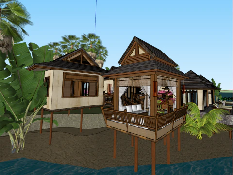 Southeast Asian Homestay SU Model 3D Model