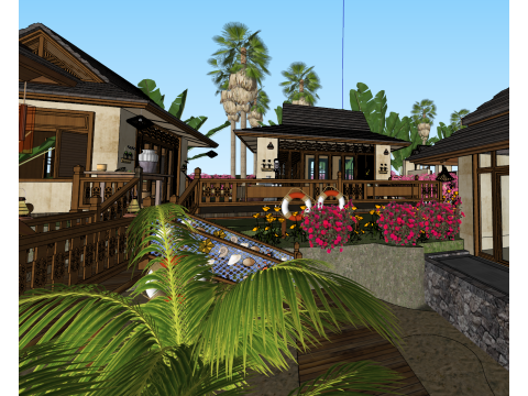 Southeast Asian Homestay SU Model 3D Model
