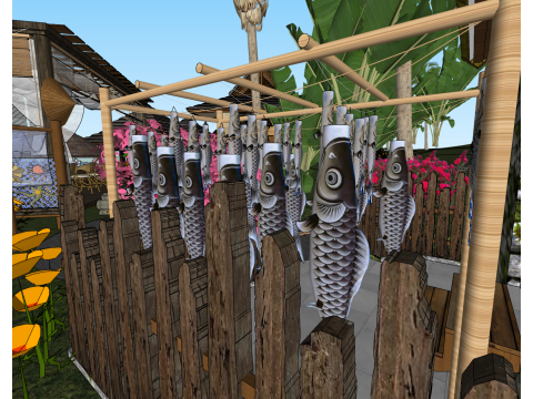 Southeast Asian Homestay SU Model 3D Model