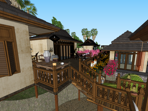 Southeast Asian Homestay SU Model 3D Model