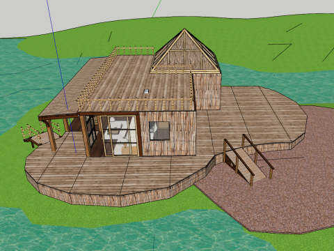 Hôtel de style sud-est asiatique chez l'habitant modèle SU Modèle 3D