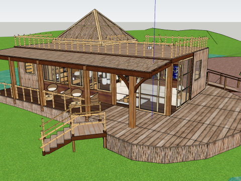 东南亚风情酒店民宿SU模式 3D 模型