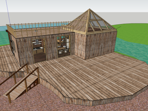 东南亚风情酒店民宿SU模式 3D 模型